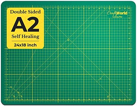 18 x 24 Cutting Mat for Sewing, Self Healing Double Sided Quilting Crafts Mat - Fabric Cutting Mat - Non Slip surface - Rotary Cutting Board Green
