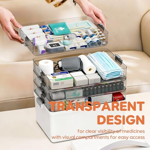 Citylife 5-Tier Medicine Organizer with Handle, Portable Storage Cabinet