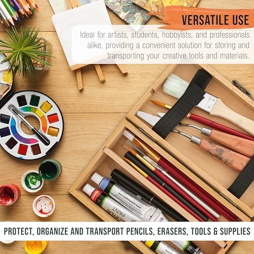 U.S. Art Supply Multi-Function Artist Supply Box with Locking Clasps
