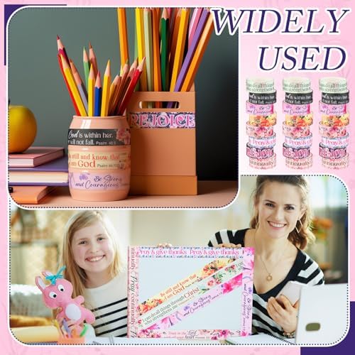 24 Rolls Christian Washi Tape Gifts, Watercolor Floral Religious