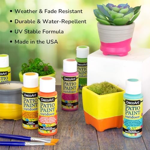 DecoArt ACRYLIC PATIO PAINT FAN FAVORITES SAMPLER SET, Assortment, 2 Fl Oz (Pack of 18)