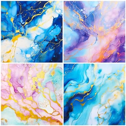 Marbled Scrapbook Paper Pad Color Marbled Patterned Paper 6×6,24 Sheets Single-Sided Scrapbooking CardStock Papers Pad for Holiday Cardmaking DIY Origami Journaling.