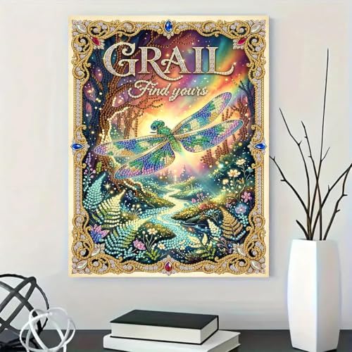 5D Diamond Art Kit for Adult, Dragonfly Special Shape Diamond Painting Kit