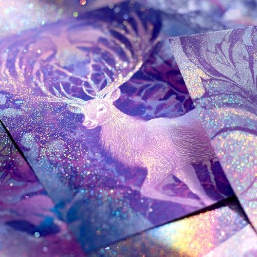 AUREUO Galaxy Glitter Acrylic Paint Set - 8 Twinkle Iridescent Colors 0.71 Fl Oz / 21ml Tubes Sparkling Art Paints for Holiday Crafts Decor Non Toxic Art Supplies for DIY Projects, Gifts for Artists