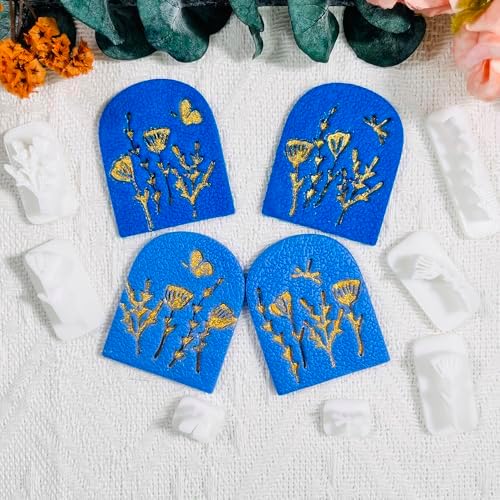 Xaekicr Polymer Clay Molds Nature Garden Set – 7PCS Botanical and Insect Texture Clay Molds for Polymer Clay Jewelry, Floral Clay Tools for Earrings, Crafts and Nature-Inspired Designs