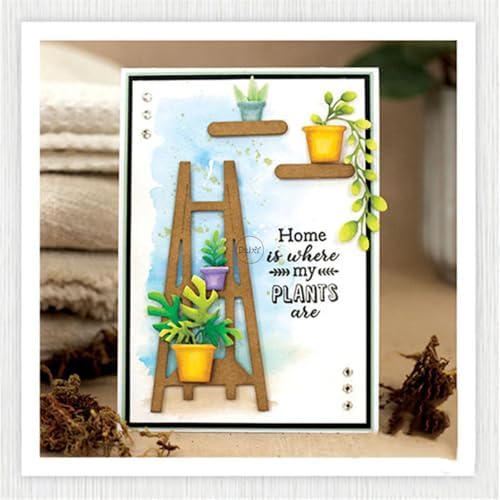 Patchwork Potted Plant Rack Metal Cutting Dies for Card Making