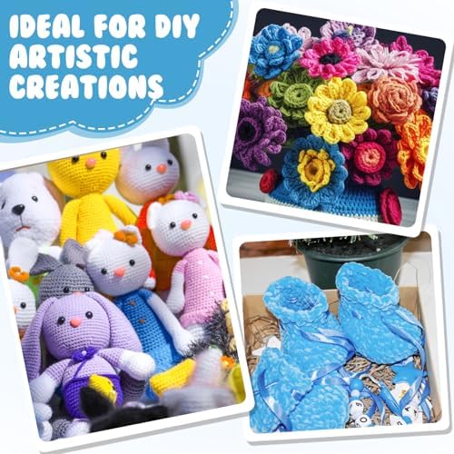 Buryeah 8 Pack Chunky Chenille Yarn for Crocheting, Fresh Colors