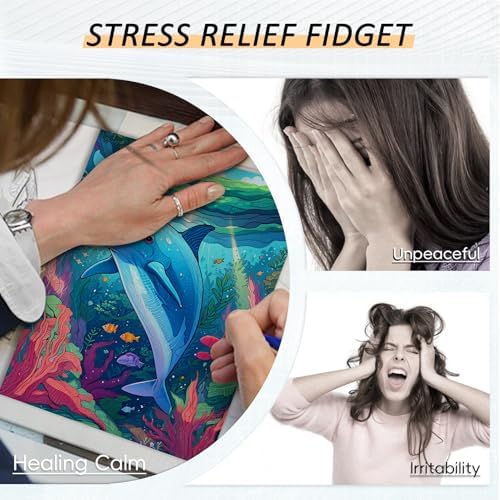 3Pcs Adult Coloring Book for Women Relaxation with 36 Dual Tip Color Marker