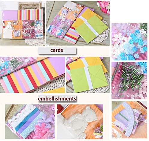 Huralona Greeting Card Making Supplier Envelope Kit Gift Anniversary Craft | Handmade DIY Card Kits 15 Cards 15 Envelopes and Dec Accessories for Birthday Thanksgiving Christmas Wedding Invitation