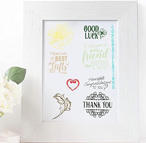 Blessing Words Flowers Leaves Clear Stamps for Card Making Decoration DIY Scrapbooking, Transparent Rubber Seal Stamps for Photo Card Album Crafting Supplies.