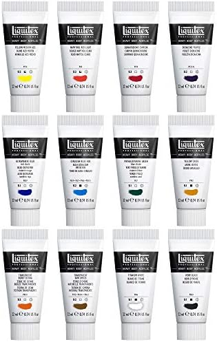 Liquitex Heavy Body Acrylic Paint Set, 12 x 22ml, Essentials Set