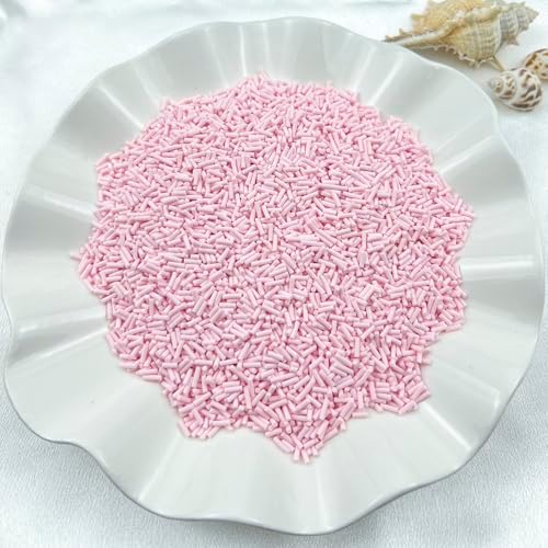 150g Fake Sprinkles Resin Sprinkles Clay Sprinkles Fake Candy Sprinkles Polymer Sprinkles Polymer Clay Slices for Resin Nail Slime Scrapbook DIY Art Crafts Making(248-light Pink)