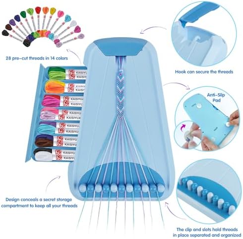 Maynacs Friendship Bracelet Making Kit for Girls 8-12, 28 Pre-Cut Threads