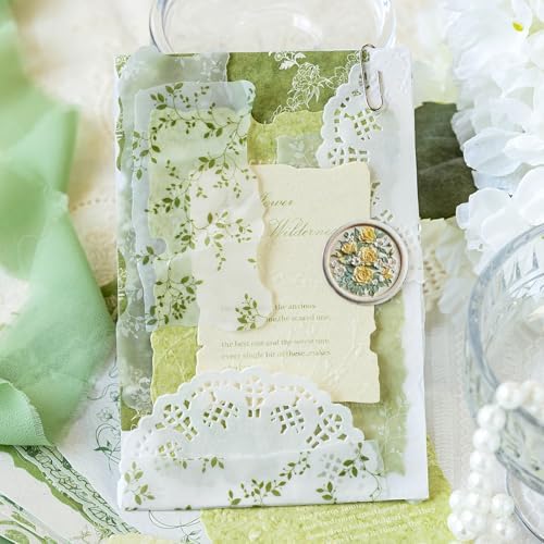 Scrapbook Paper Textured Journaling Scrapbooking Supplies Decorative Craft Paper Assorted for Junk Journals Card Making Crafts DIY Vibrant Colors (Flower Branch Language Series)