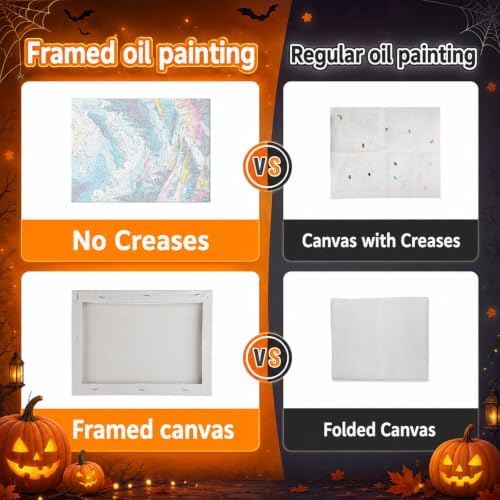 Mandun Halloween Ghost Paint by Numbers Kit for Kids, 8x8 inch