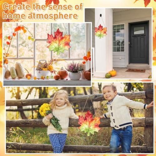 Unfinished Fall Wreaths Wood Crafts to Paint Set of 3, 11" Bulk Fall Leaves Wreath Ornaments for Painting, Unfinished Wood Cutouts DIY Ornaments for Front Door with Ropes