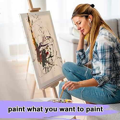 Inburit 16 PCS Multi Size Stretched Blank Canvas for Acrylic & Oil Painting | 16 Pack Blank Primed Cotton Canvas for Acrylic & Oil Paint, 5x7, 8x10, 9x12, 11x14 inches
