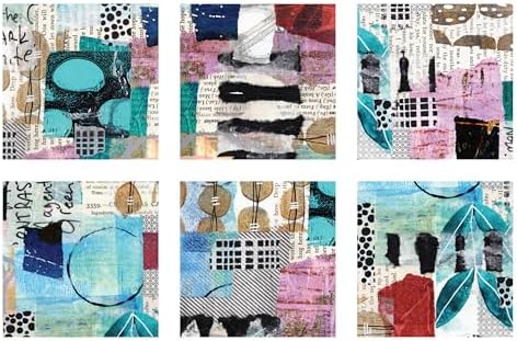 Yasutomo Origami Collage Composition with 6 Patterns, 5.87-inch Square, 24 Sheets, Paper Crafts, Scrapbooking