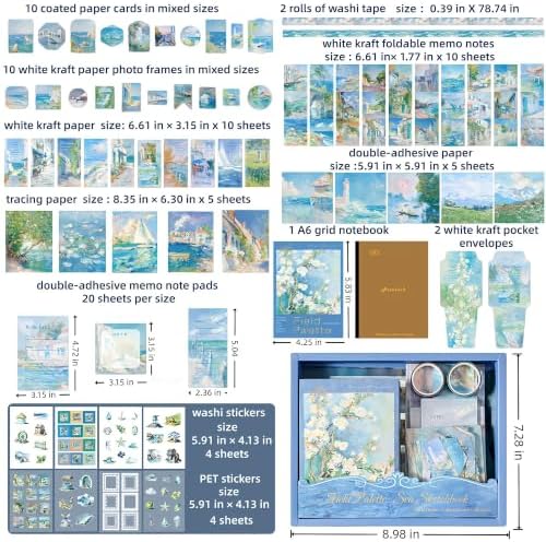 Oil Painting Scenery Scrapbooking Kit A6 Notebook Junk Journal Craft