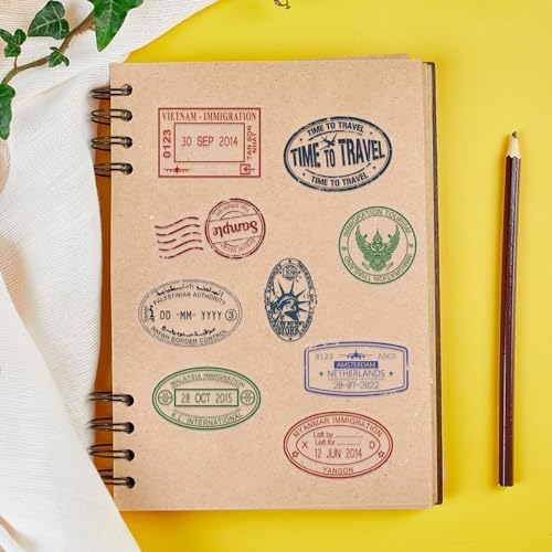 60PCS Transparent Travel Stickers, Passport Stamps Stickers