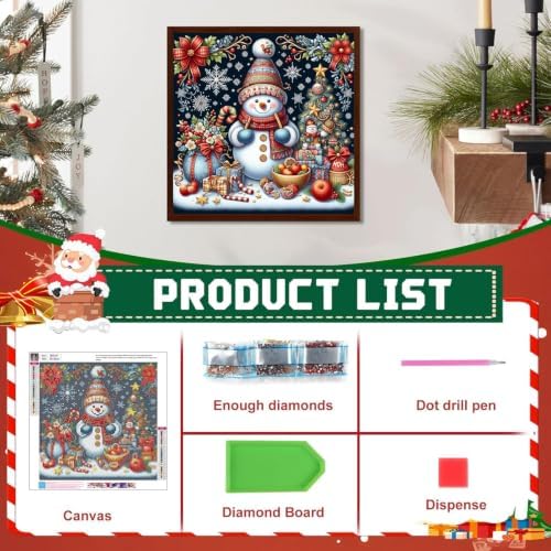 XUCNWL Christmas Diamond Art Kits for Adults,Snowman Diamond Painting