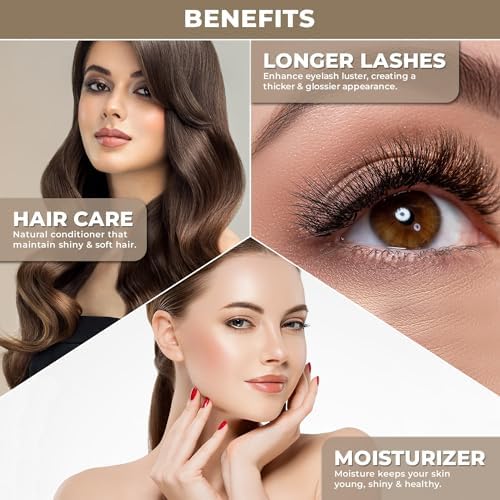 USDA Organic Castor - Cold-Pressed, Hexane-Free, Pure & Natural for Hair, Skin, Face, Eyebrows & Eyelashes - Glass Bottle, Carrier for Essential Oils Mixing, Laxative, 1 Fl Oz