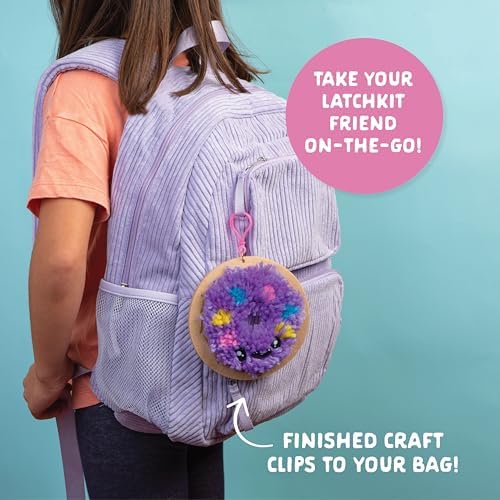 LatchKits Mini Donut - Latch Hook Kits for Kids, Arts and Crafts, Yarn Art, Kids Crafts, Toys for Girls, Birthday Gift for Girls, Easy to Follow Patten, Hook Included, Craft Kits, Ages 6+