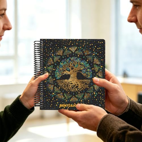 Hardcover Sketchbook,7.2" x 8.3" Spiral Bound Drawing Pad,World Tree