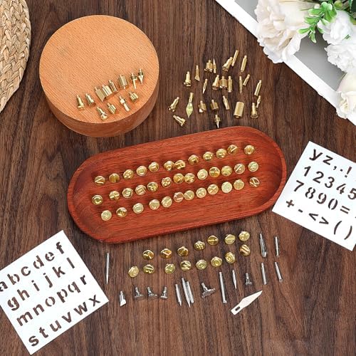105 Pieces Wood Burning Tip Letters Set Including Letter Number Symbol Alphabet Template for Wood Burner DIY Embossing Carving