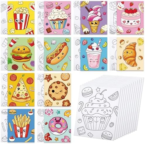Louise Maelys 12 Pack Pre Drawn Canvas to Paint for Kids 8x10 Inch Snack