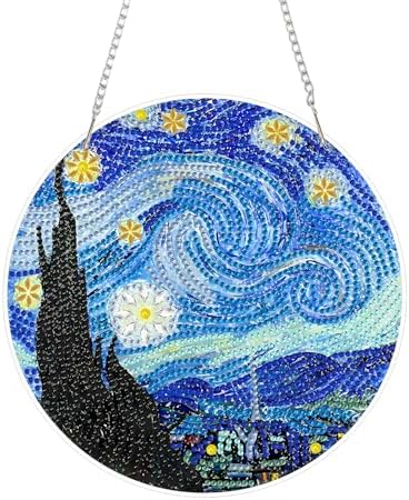 RYMILIE Hanging Diamond Art Kits for Adults Starry Night 8x8inch