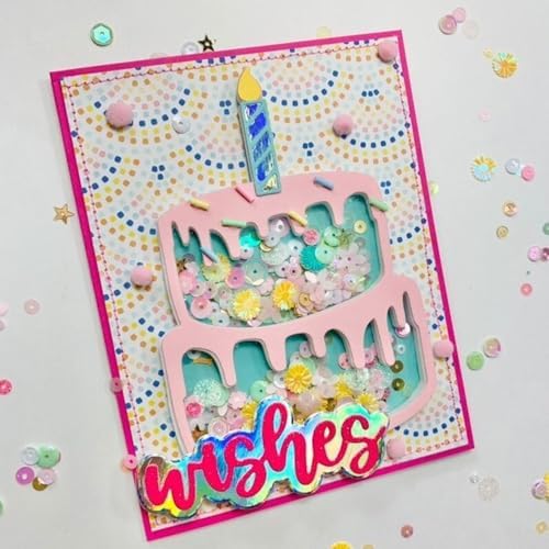 Lapoo 3D Backgrounds Frame Metal Cutting Die for Scrapbooking, New Cutting Dies DIY Album Card Making Decor Paper Craft Metal Die Cuts Party Wedding Decorations (Double-Layer Cake 4.8 x 3.3 in)