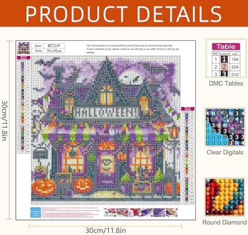 Axquilon Halloween Shop Diamond Art Kits for Adults 12x12 inch