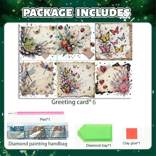 MaiYiYi 6 Pack DIY Frog Diamond Painting Greeting Cards Kit