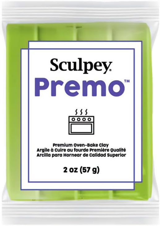 Premo Sculpey Polymer Clay 2 Ounces-Bright Green Pearl