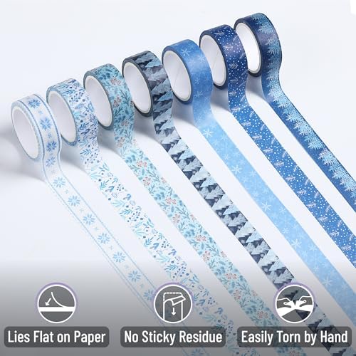 Mr. Pen- Washi Tape Set, 21 Rolls, Assorted Sizes, 5 Yards/Roll | Washi Tape for Scrapbook, Arts, Crafts, Journals and Planners, Ocean Breeze