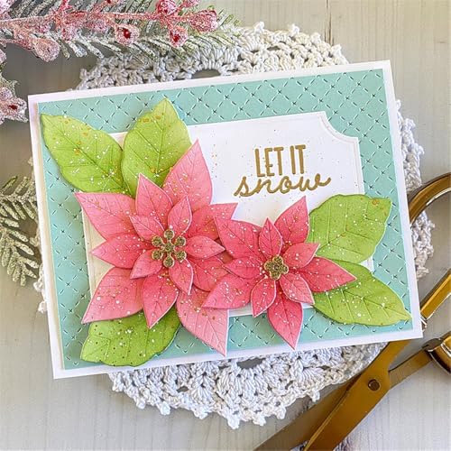 Scrapbooking Die-Cuts, Layer Frame Net Set Metal Cutting Dies for Card Making, Paper Craft Template, Background Embossing Stencils, DIY Album Décor (Flower C)