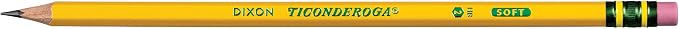 Ticonderoga Wood-Cased Pencils, Pre-Sharpened, 2 HB Soft, Yellow, 60 Count (Pack of 24)