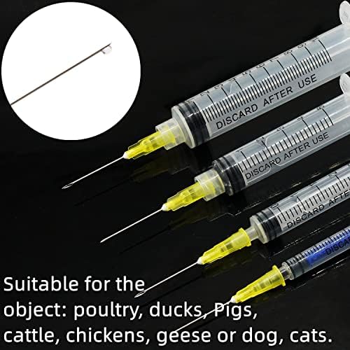 200 Pack 20Ga 1Inch Sterile Disposable Injection Needl with Cap for Scientific and Industrial Dispensing Needl Accessories