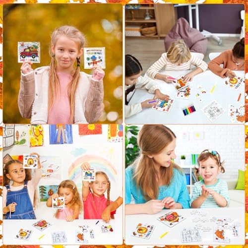 Thanksgiving Fall Crafts for Boys, Girls & Adults, Thanksgiving Arts and Crafts Kit DIY Puzzle with Pumpkin Leaf Turkey Owl, Fall Classroom Activities for Halloween Party Favors & Gift Supplies Bulk
