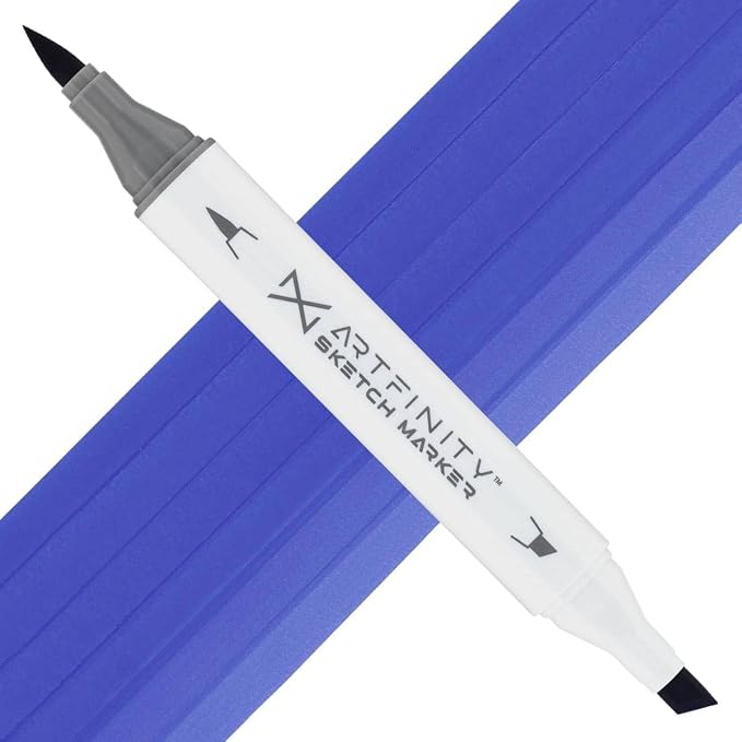 Artfinity Sketch Markers - Hydrangea Blue B5-7, Vibrant, Professional, Dye-Based Alcohol Markers for Artists, Drawing, Travel, & More