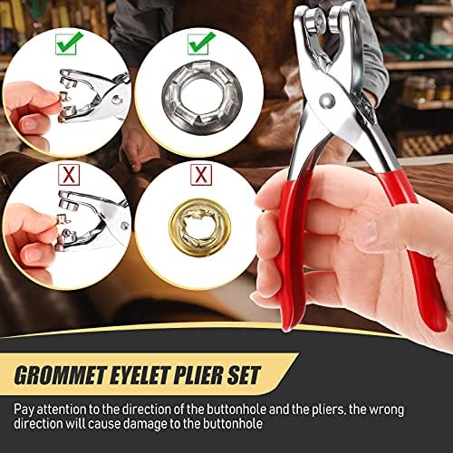 Mudder Grommet Eyelet Plier Tool,Coppery, Gold, Silver,1/4 Inch,Classic