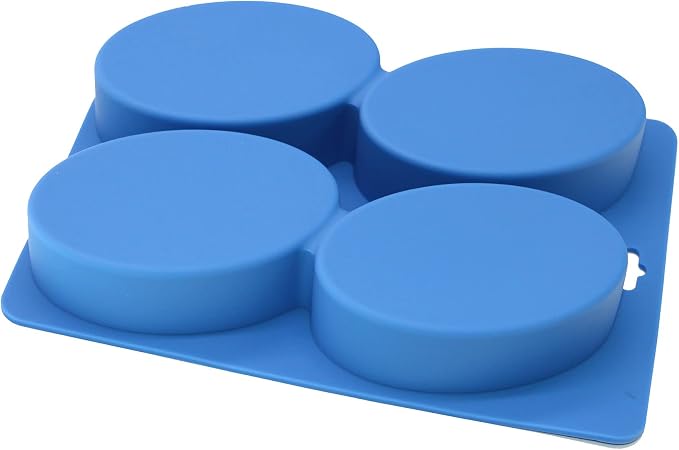 X-Haibei Large Oval Basic Soap Lotion Bar Silicone Mold for Homemade Supplies 4-Cavity 4.5oz per Cell | Glossy Finish | Sturdy & Easy Unmold