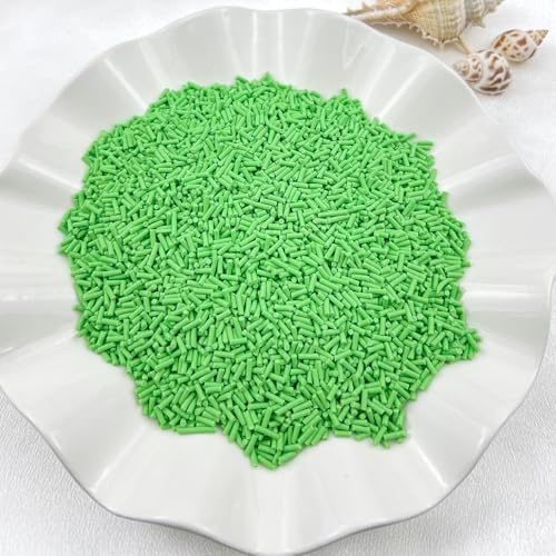 150g Fake Sprinkles Resin Sprinkles Clay Sprinkles Fake Candy Sprinkles Polymer Sprinkles Polymer Clay Slices for Resin Nail Slime Scrapbook DIY Art Crafts Making(237-green)