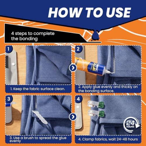 13 Pcs Fabric Glue Kit, 60 ML Permanent Washable Clothing Glue for Patches