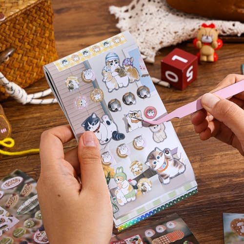 Girl's Japanese Retro Sticker Book, 700+ Kawaii Old Showa Style Embroidered Stickers, Forest Story Theme for DIY Scrapbooking Journaling Handbook Decoration