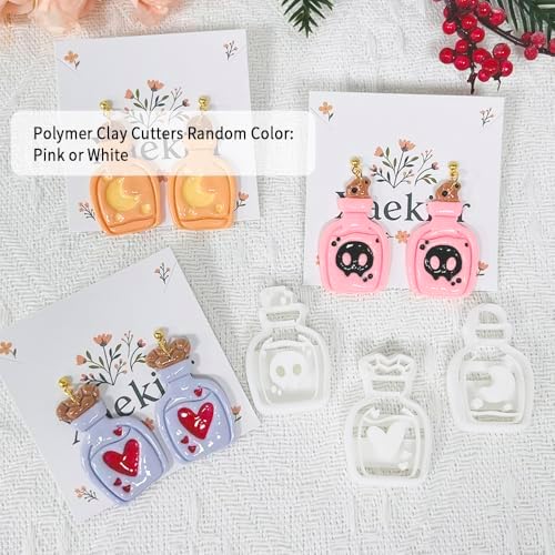 Xaekicr 3PCS Magic Potion Bottle Polymer Clay Cutters Set – Halloween Clay Earring Cutters Molds for DIY Earrings & Jewelry Making – Fun Clay Tools for Polymer Crafts