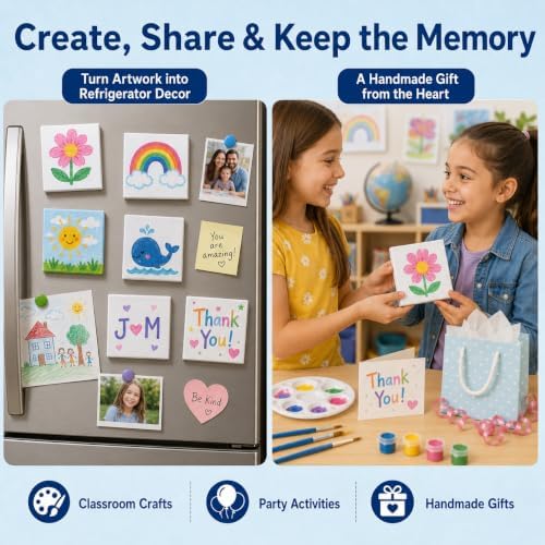15 Pack 3 Inch Square Mini Magnetic Canvas Boards for Painting