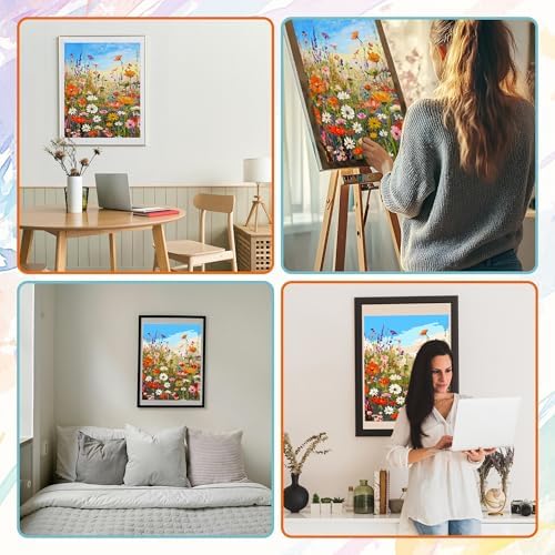 Wild Flowers Paint by Numbers Kit for Adults, Floral Garden Art, 16x20 Inch