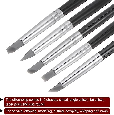 HARFINGTON 20pcs Silicone Clay Sculpting Tool Clay Sculpting Shaper Rubber Tip Shaping Pen Pottery Clay Shaping Carving Tool for Ceramic Sculpture Polymer Clay, Gray